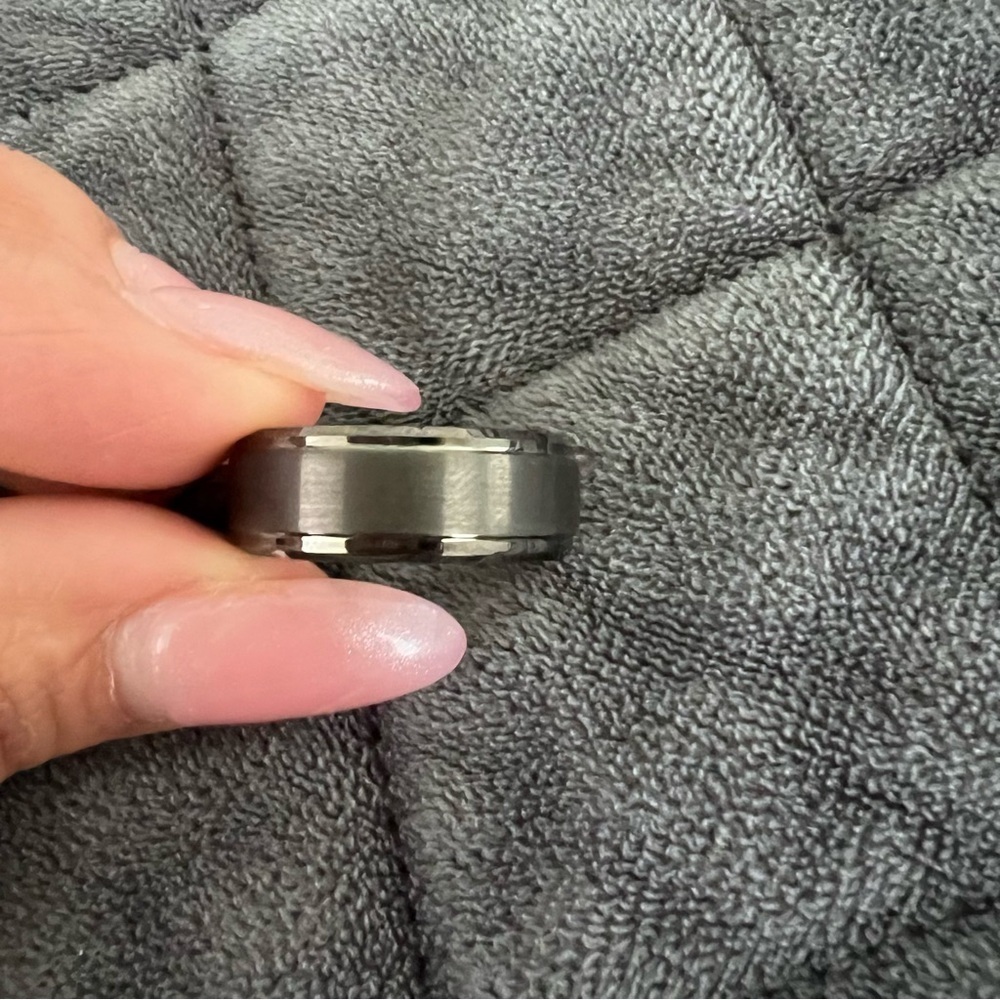 Tungsten carbide wedding band ring 8mm 9.5 gray